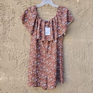 Forever 21+ Brown Floral Romper